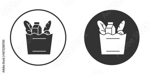 Groceries icon pictogram. Vector outline illustration isolated on white background.