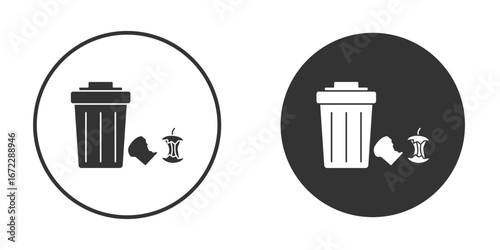 Food waste icon pictogram. Vector outline illustration isolated on white background.