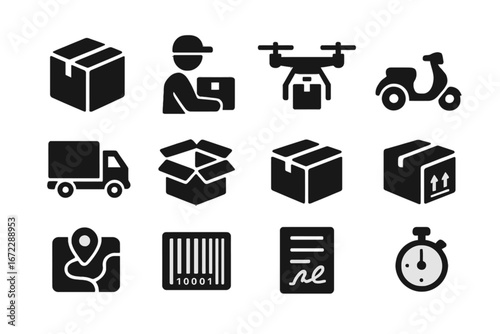 Delivery icons set