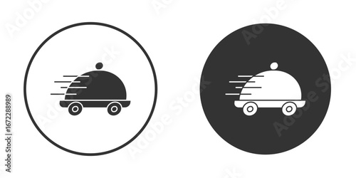 Food delivery icon pictogram. Vector outline illustration isolated on white background.