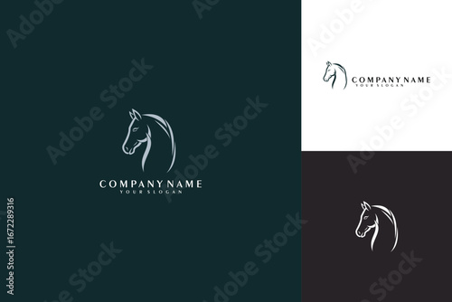 Elegant Horse Head Logo Design for Equestrian Brands and Businesses.