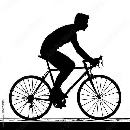 silhouette of a man riding a bike