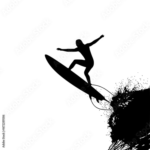surfer silhouette vector