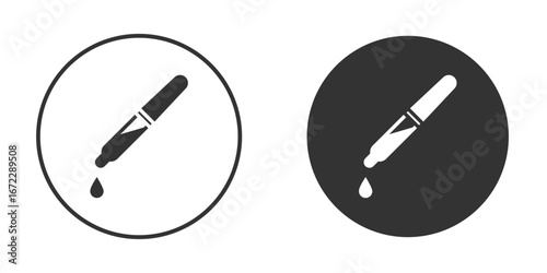 Dropper pipette icon pictogram. Vector outline illustration isolated on white background.