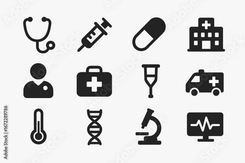 medical icons set