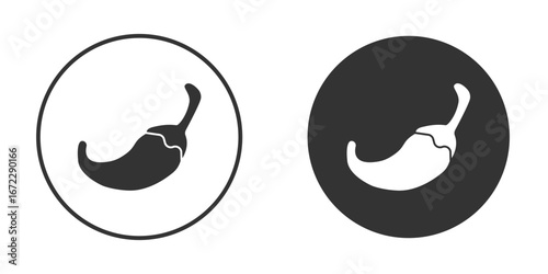 Chilli icon pictogram. Vector outline illustration isolated on white background.