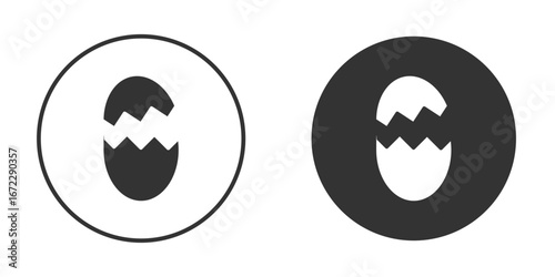 Broken egg icon pictogram. Vector outline illustration isolated on white background.