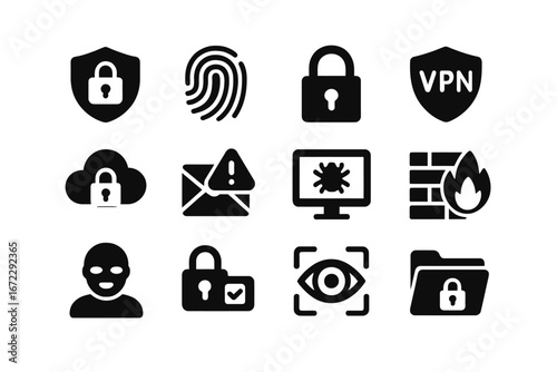 set of cybersecurity icons
