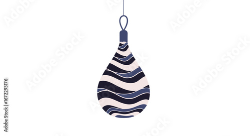 Festive holiday ornament design with abstract wave pattern for seasonal decorations and celebrations