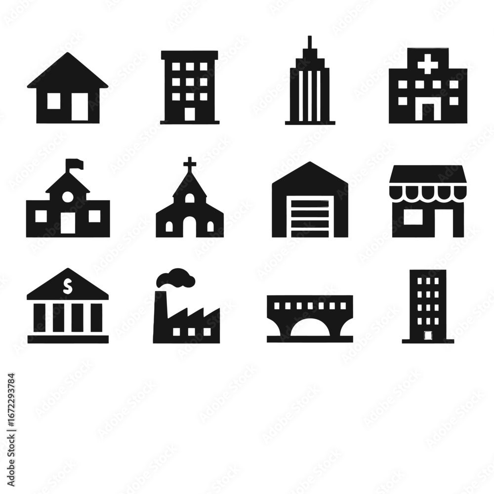 Fototapeta premium buildings house icons set