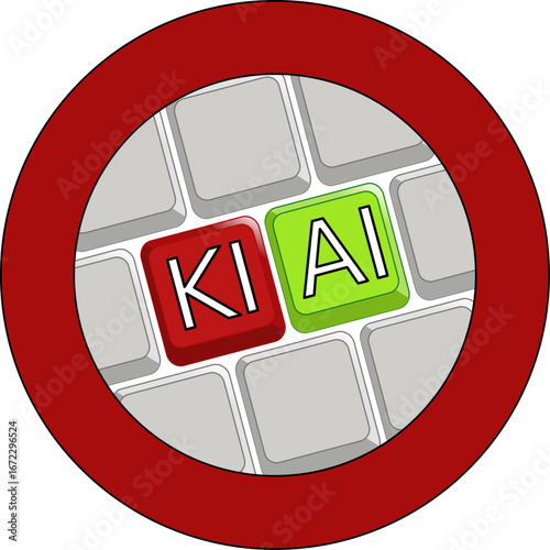 KI und AI auf einer Tastatur