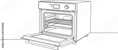 Oven appliance kitchen cooking baking heat temperature rack door interior home