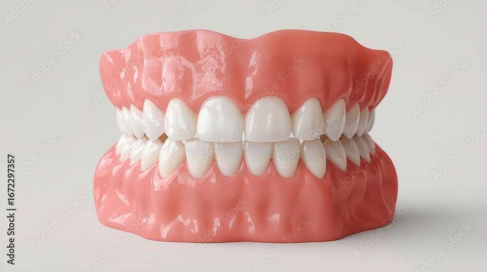 Obraz premium Denture model displayed on a plain background in a studio setting