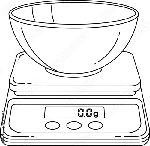 Kitchen scale bowl measurement food cooking baking recipe digital grams zero
