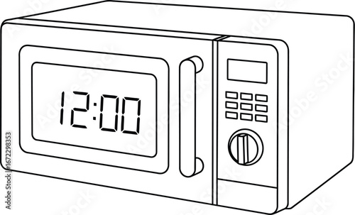 Microwave oven kitchen appliance cooking food heat technology modern digital