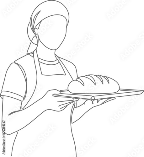Baker bread bakery food fresh loaf pastry shop woman apron chef cuisine gourmet