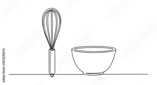 Whisk bowl kitchen cooking baking food preparation utensil mixing culinary recipe tool