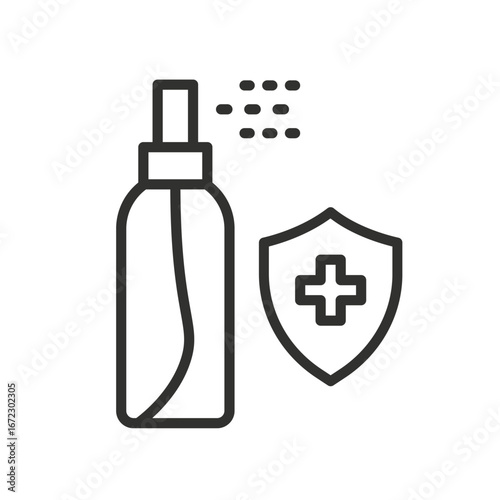 sanitizing spray bottle icon, antiseptic vector illustration