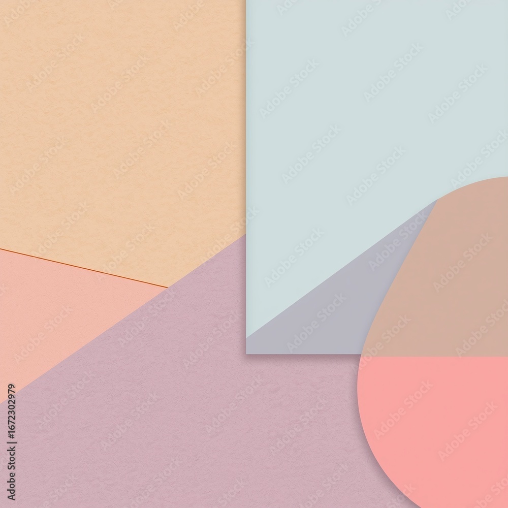 Fototapeta premium AI-Generated Abstract Geometric Composition for Event Promotion Graphics, Featuring Aurora Borealis Color Flow in Muted Pastels with Bold Accents, Professional Commercial Quality