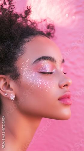 Ethereal pink cloudscape under subtle glowing lights high resolution picture