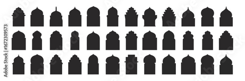 Islamic Arch Door and Window Vector Pack,  Arabic Style Silhouettes, Traditional Architectural Shapes, Oriental Design Elements for Creative Use