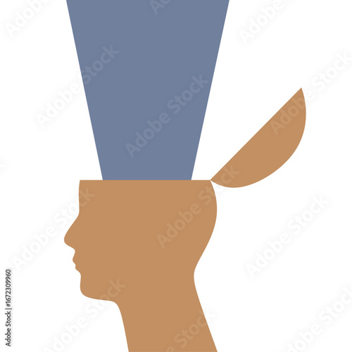 Open Head with Light Bulb I...