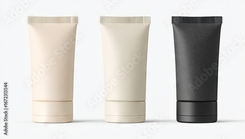 Wallpaper Mural Three blank cosmetic tubes in different colors. Torontodigital.ca