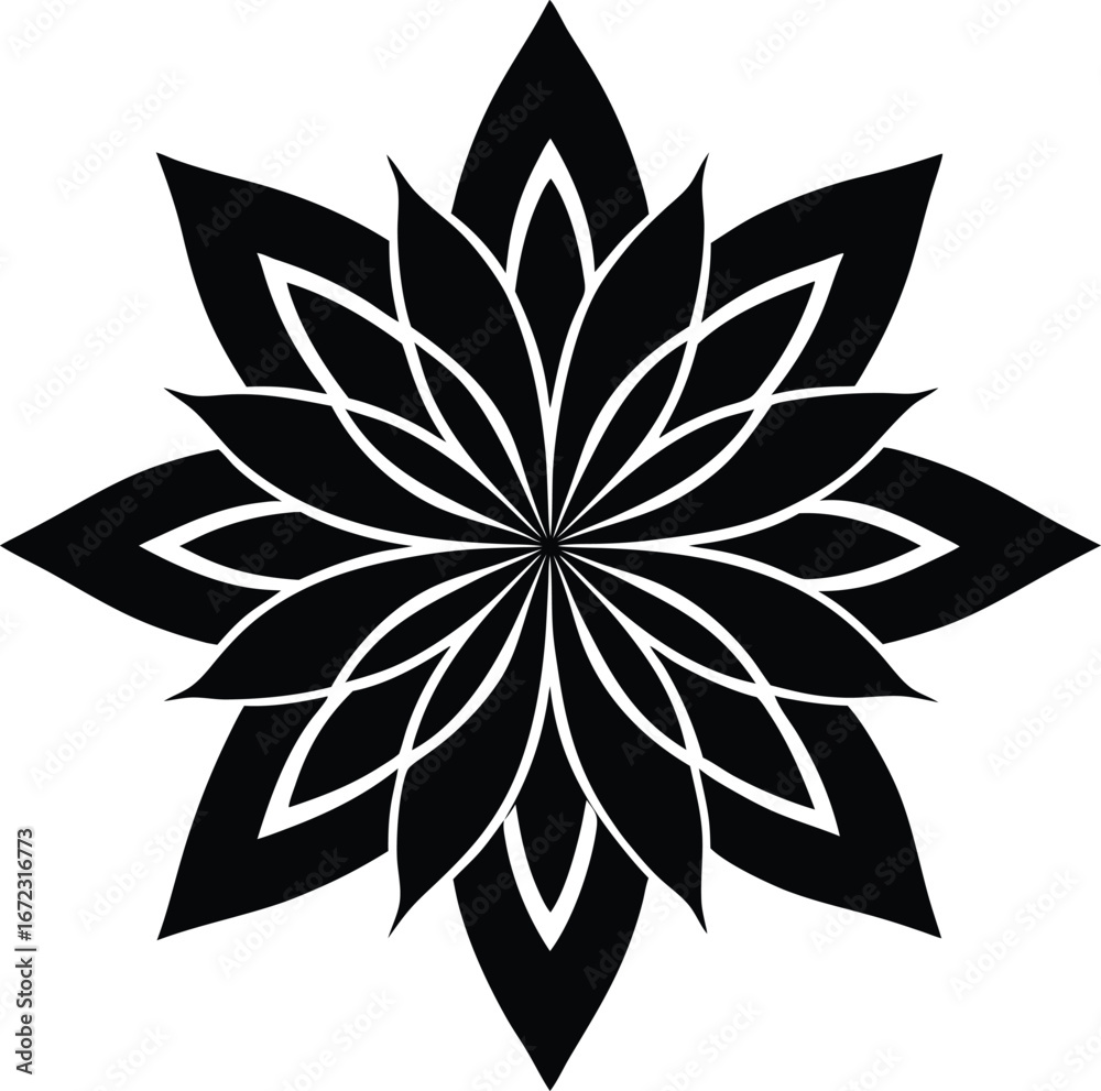 Fototapeta premium Abstract-floral-vector---minimal-line-art-flower