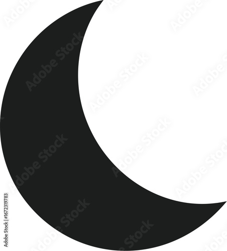 Crescent moon night sky lunar phase darkness astronomy celestial shape space light