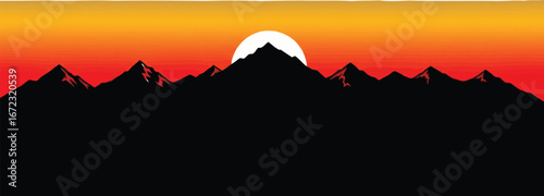 Sunset mountains landscape nature sky sunrise scenic horizon travel dusk peak
