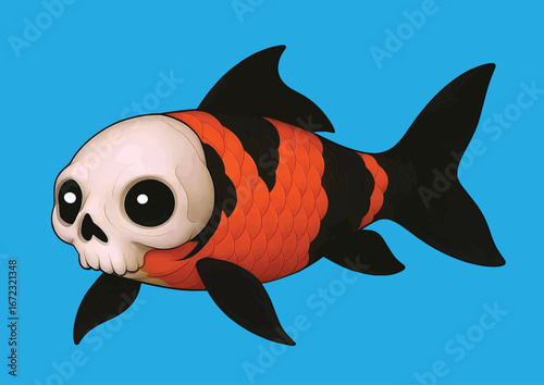 vector Halloween koi fish