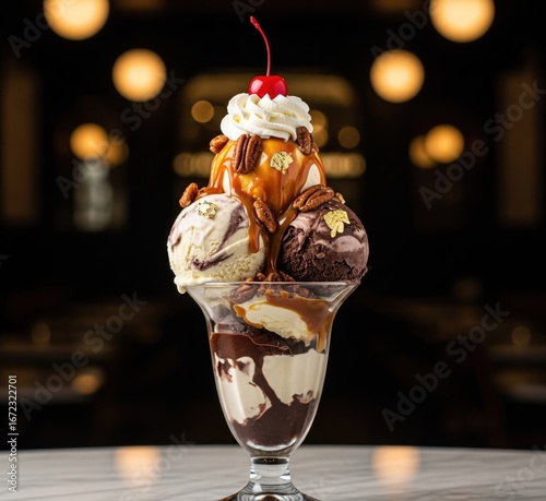 Fresh Fruit Ice with Ice Cream