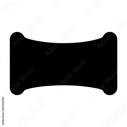 Black silhouette of a spool or dog bone shape on white background