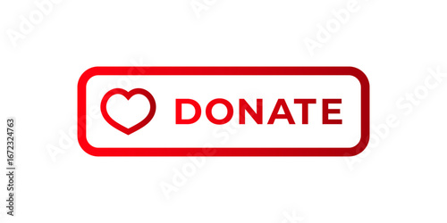Bold red text with a heart icon emphasizes donating. a call to action button designed for online use.