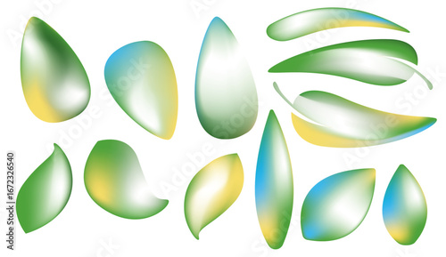 Leaf Green Set Collection of Agriculture Palette Gradient Element for Decoration