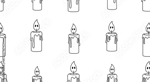 Candle flame light wax burning decoration holiday celebration pattern design