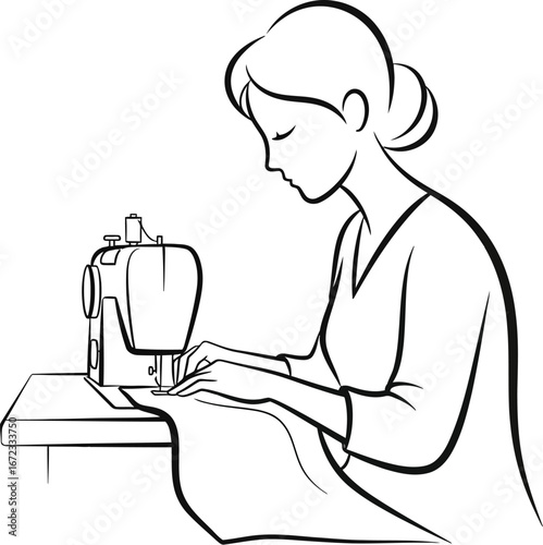 Sewing machine tailor dressmaker seamstress needlework craft hobby textile fabric