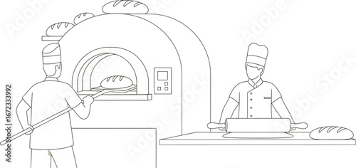 Baker bread oven bakery chef cooking food fresh homemade kitchen bake loaf pastry