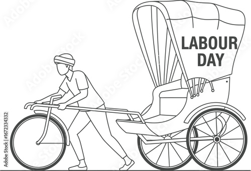 Labour day rickshaw puller worker celebration holiday may first international labor day