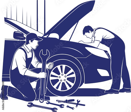 Car repair mechanic automotive service maintenance vehicle garage workshop tools job