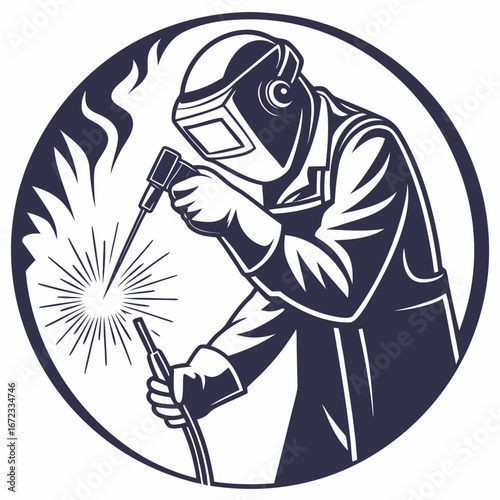Welding work vector logo