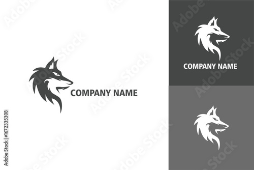 Sleek Wolf Head Logo Design for Modern Brand Identity.