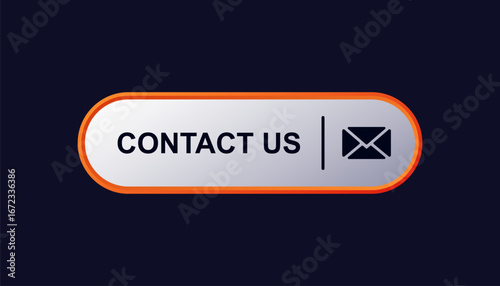oval button design labeled contact us with an envelope icon for easy online communication access.