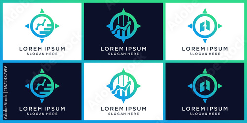 Compass analysis logo design set