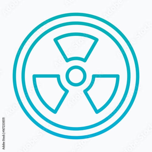  Radiation Sign Vector Icon, Isolated Vector Lineal gradient Style Icon,