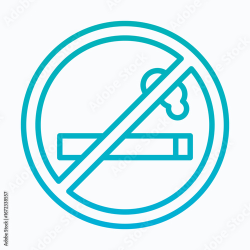 Free Download No Smoking Symbol For Restaurant, Room, Public Places, Cigarette Prohibition Sign Vector Icon, Isolated Vector Lineal gradient Style Icon, - GFXLoad