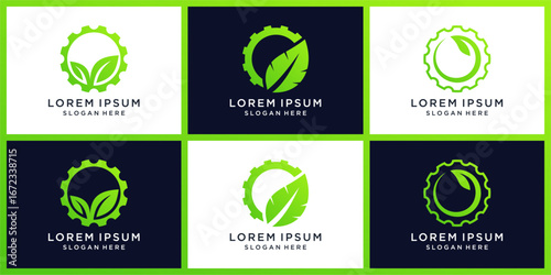 Bio mechanic logo design set