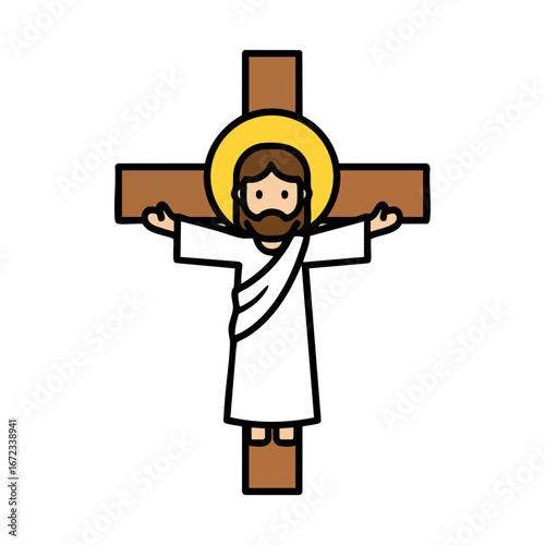 Jesus Christ on the cross symbol of sacrifice vector illustration