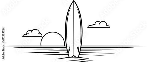 Surfboard beach ocean water sea summer vacation travel surfing sport sun cloud wave