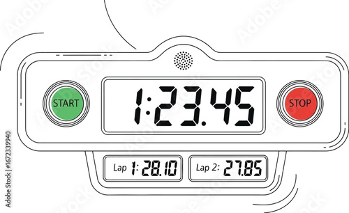 Stopwatch timer time clock digital countdown laps start stop sport competition race